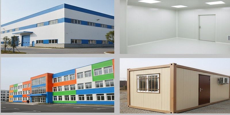 نمایی از کاربردهای ساندویچ پانل دیواری در ساخت سوله ها و کانکس ها