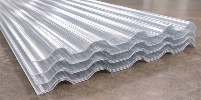 نمایی از ورق فایبرگلاس ذوزنقه‌ ای